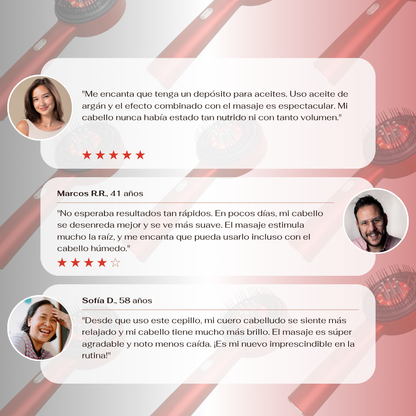 PeloZen™ | Peine eléctrico para masaje del cuero cabelludo y aplicador de aceite